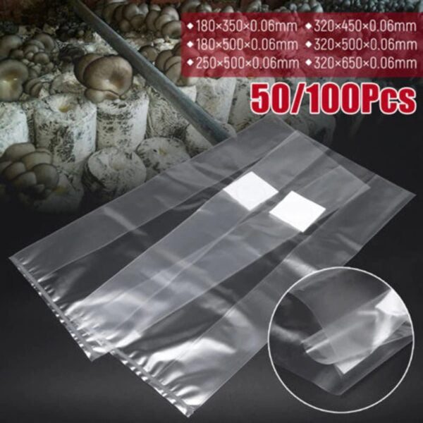 Mushroom Grow Bag 10Pcs PVC Substrate High Temp Pre Sealable Spawn and Substrate