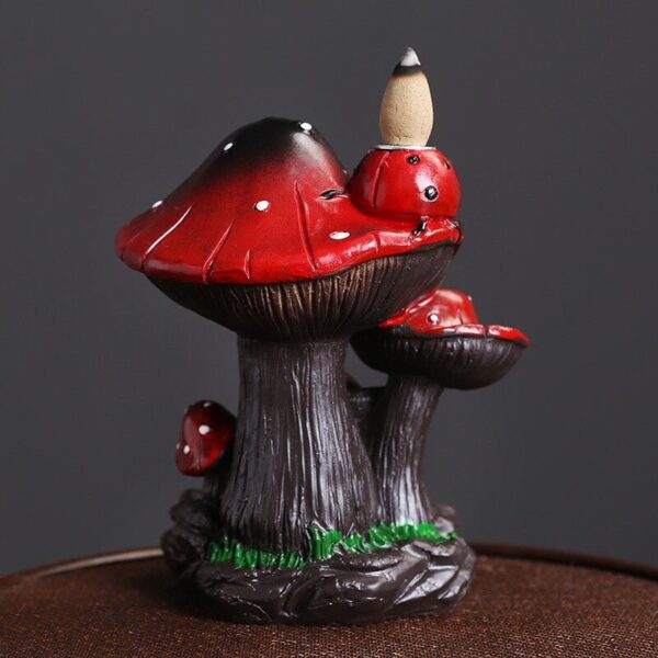 Resin Backflow Censer Home Decor Creative Mushroom Backflow Aroma Burner Decorative Statue